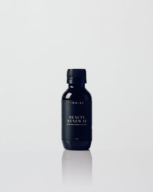 IMBIBE Beauty Renewal Multi-Strain Probiotic Concentrate 100ml bottle, stocked at Skin Tide Torquay
